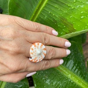 Seashell glazed ring
